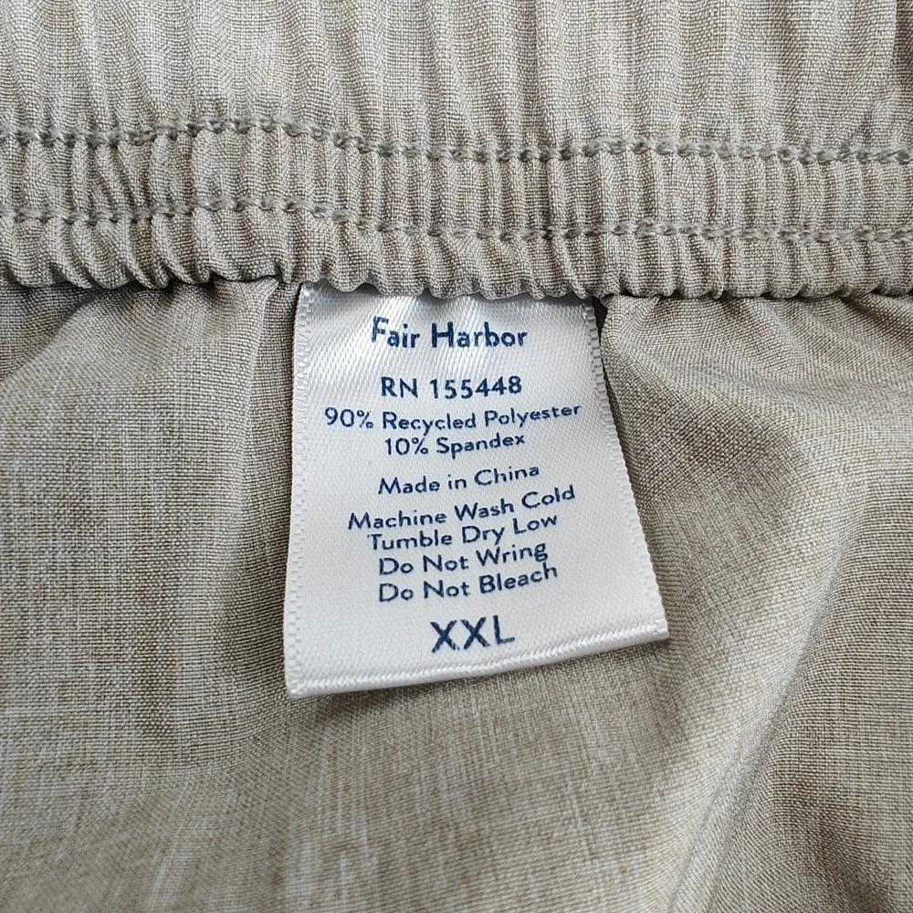 Fair Harbor Shorts Mens XXL Tan Khaki Beige Board Shorts Swim Trunks Unlined 2XL